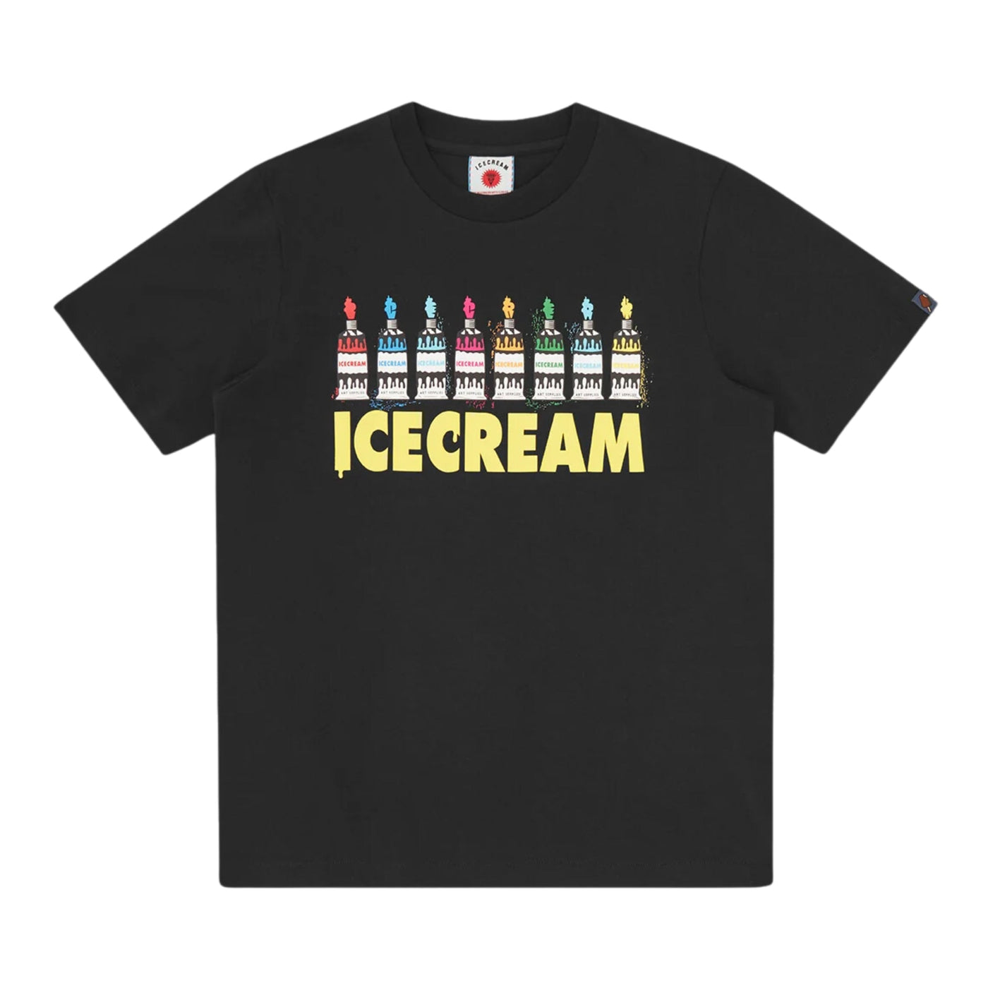 Ice-Cream T-Shirt Art Supplies Black