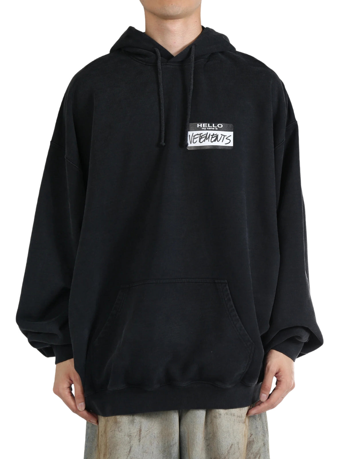 Vetements Hoodie Hello My Name Is Vetements Black