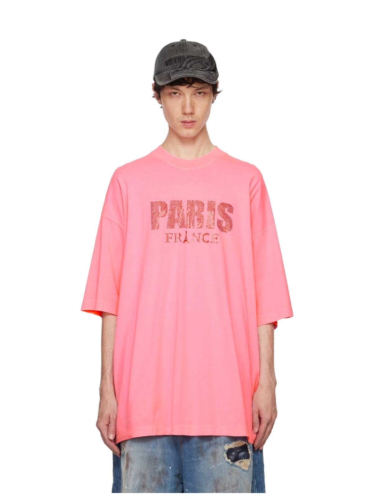 Vetements T-Shirt Crystal Paris Pink