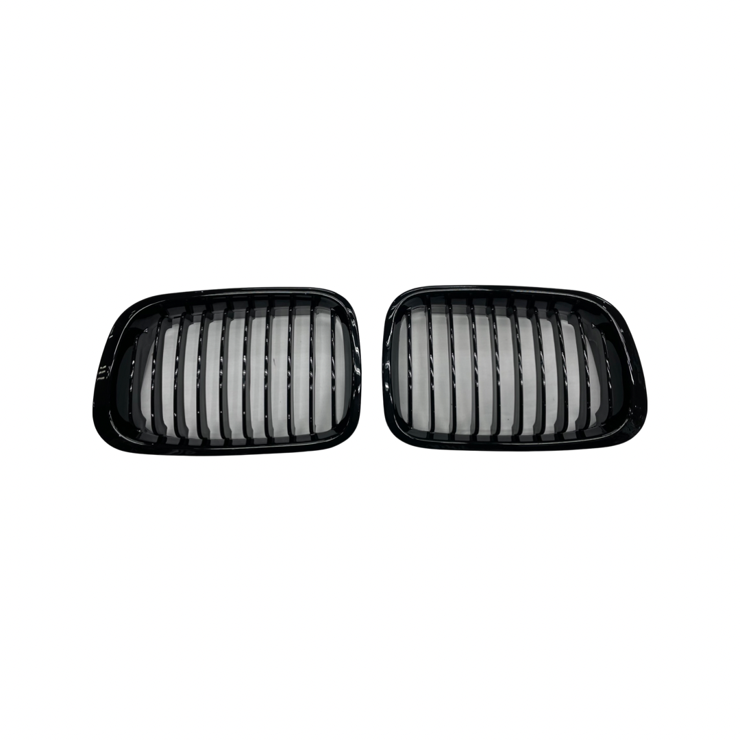 BMW E46 PRE FACELIFT DOUBLE  SLAT GLOSS BLACK GRILLS 2DOOR