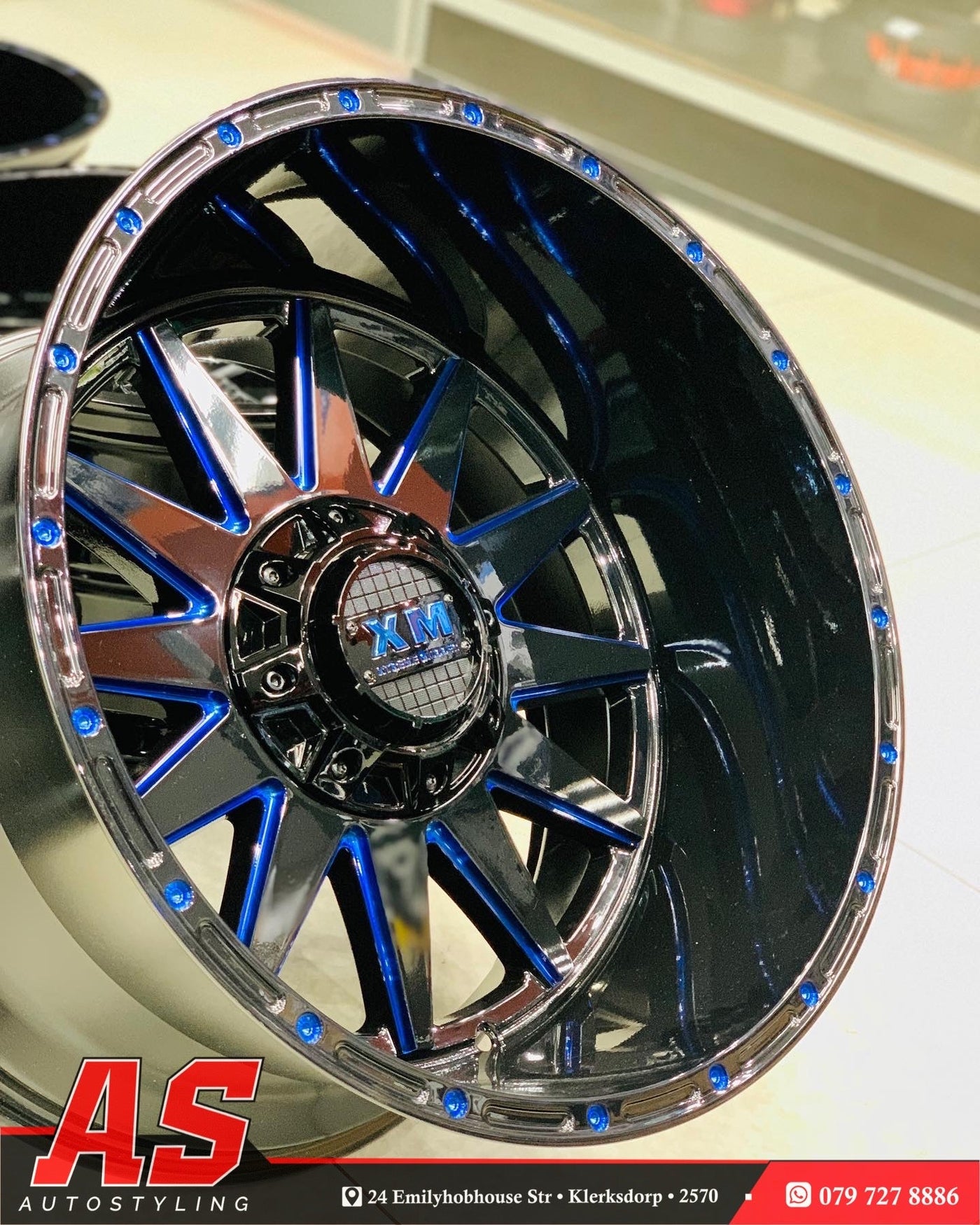 20” AS-XM312  20X12J GLOSS BLACK/ BLUE