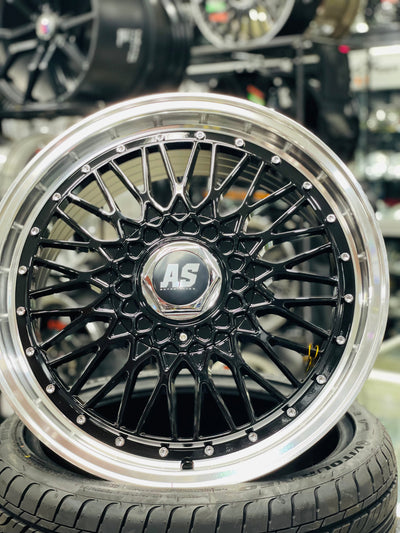 17” AS- 508 BBS STYLE MESH  BLACK wheels