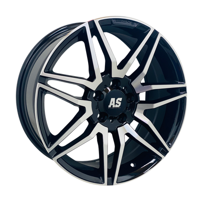 18” AS- AMG LINE 5/112 BLACK SILVER FACE