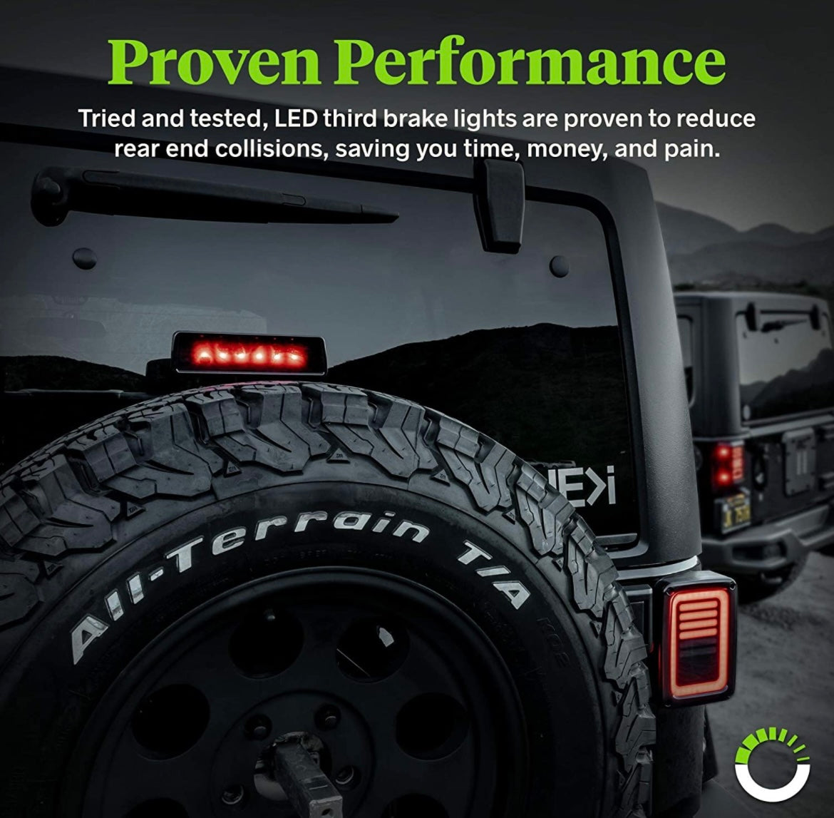 Jeep Wrangler 3rd brake light smoked led