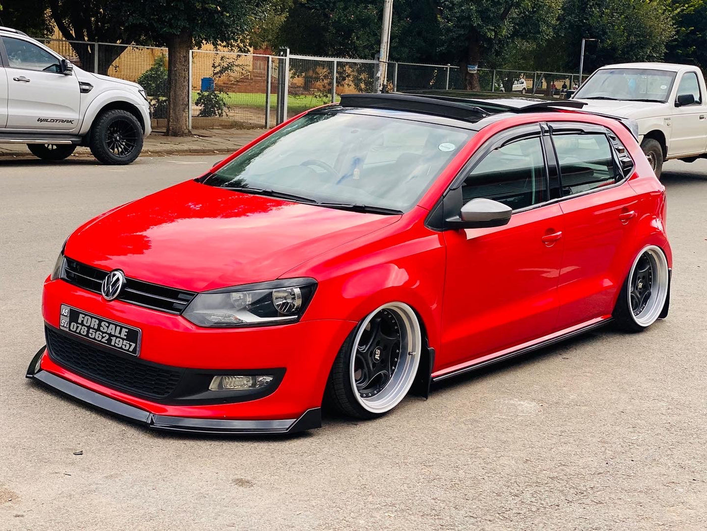 NEW IMPROVED VW POLO 6/ POLO 7 TSI VIVO 3pce NEW PLASTIC GLOSS BLACK FRONT SPOILER