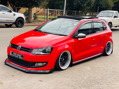 NEW IMPROVED VW POLO 6/ POLO 7 TSI VIVO 3pce NEW PLASTIC GLOSS BLACK FRONT SPOILER