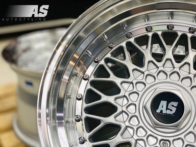 17” AS-MESH BBS  8.5/10j 5/112 & 5/120  SILVER