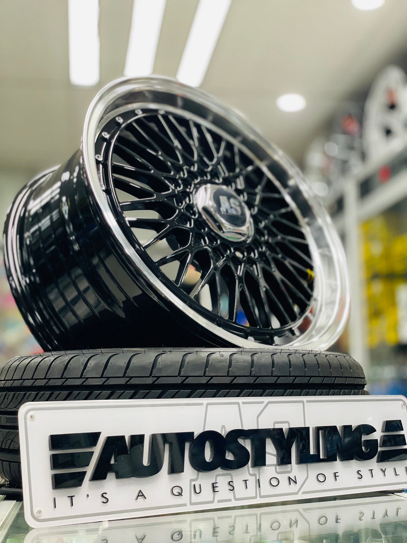 17” AS- 508 BBS STYLE MESH  BLACK wheels