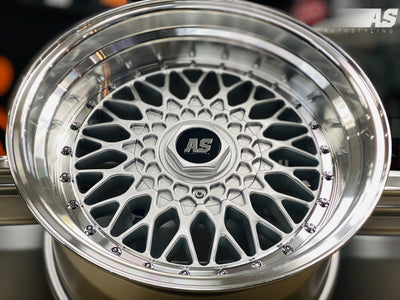 17” AS-MESH BBS  8.5/10j 5/112 & 5/120  SILVER