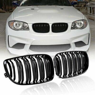 BMW E82 / E87 DOUBLE  SLAT GLOSS BLACK GRILLS