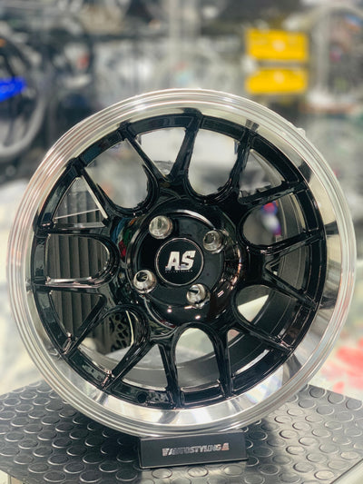 15” AS-TRW 1007 4/100 gloss black  wheels