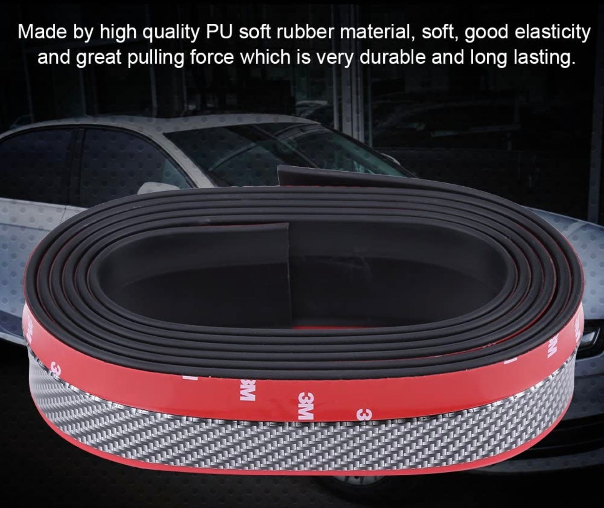 SAMURAI UNIVERSAL RUBBER FRONT SPOILER CARBON/ RED EDGE