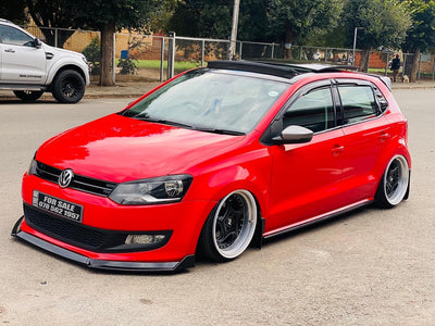 NEW IMPROVED VW POLO 6/ POLO 7 TSI VIVO 3pce NEW PLASTIC GLOSS BLACK FRONT SPOILER