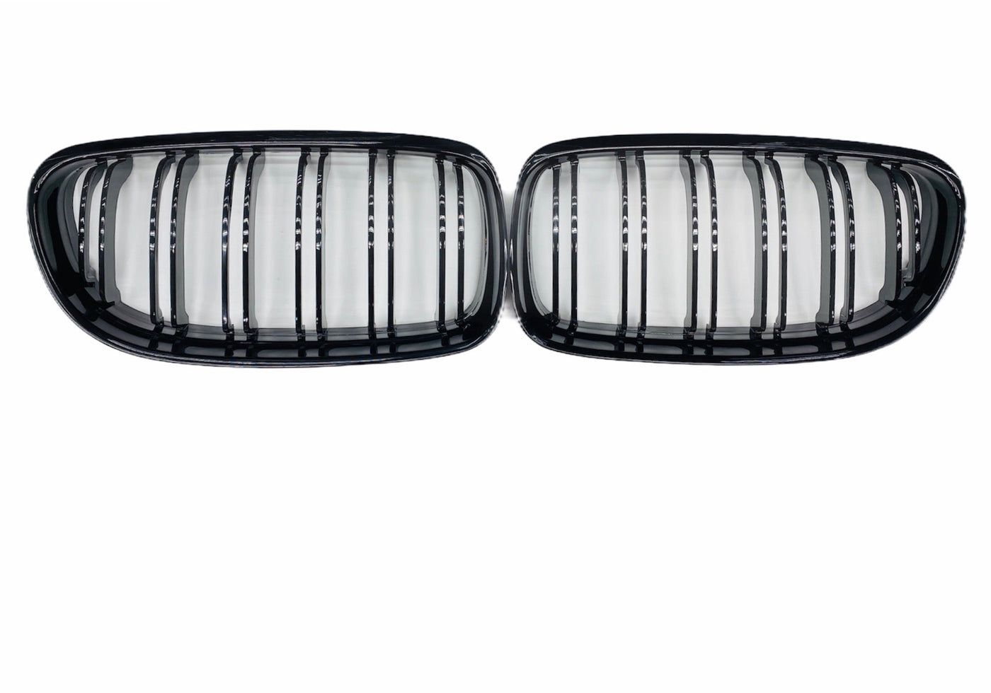 BMW E92 PREFACE LIFT DOUBLE SLAT GLOSS BLACK KIDNEY GRILLS