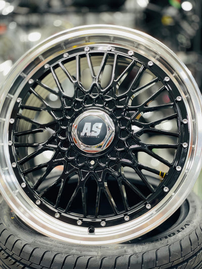 17” AS- 508 BBS STYLE MESH  BLACK wheels