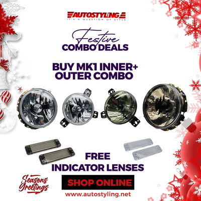 VW GOLF 1 SMOKED COMBO HEADLIGHTS + FREE INDICATOR LENSE