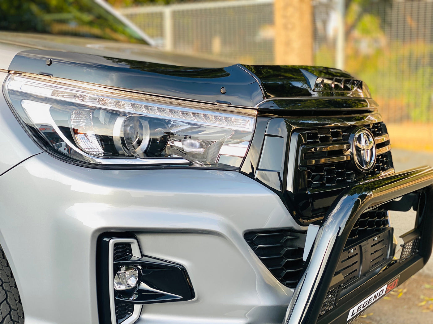 HILUX REVO GRAVEL GUARD BONNET PROTECTOR GLOSS BLACK