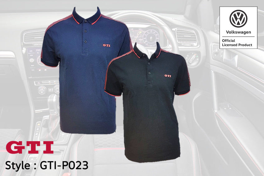 VW GTI GOLFER SHIRT BLACK