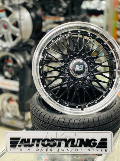 17” AS- 508 BBS STYLE MESH  BLACK wheels