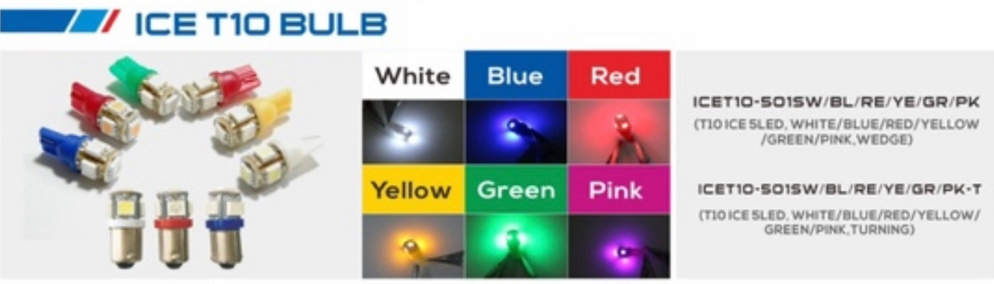 ICE T10 LED BULBS PUSH IN & TURN IN