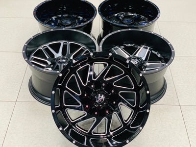 20” AS-F66109 20X12J GLOSS BLACK/ SILVER