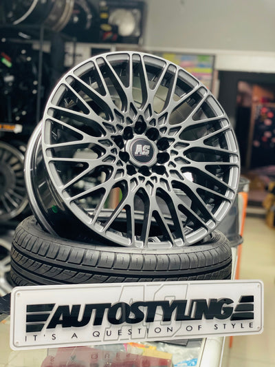 17" AS-7895 5/100& 5/114 GUNMETAL WHEELS