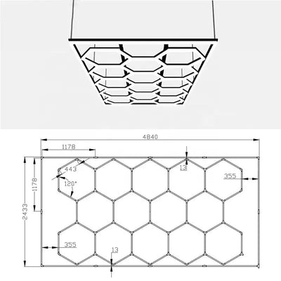 Hexagon led lights 2.4m x4.8m WHOLESALE PRICE DIRECT TO PUBLIC !