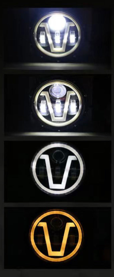 JEEP STYLE 7 INCH V HALO HEADLIGHTS