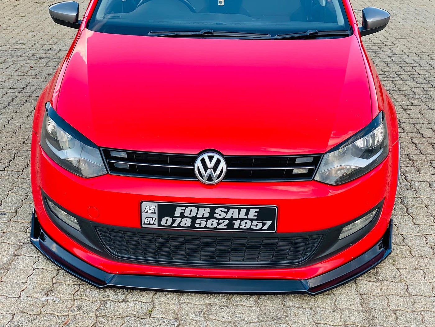 NEW IMPROVED VW POLO 6/ POLO 7 TSI VIVO 3pce NEW PLASTIC GLOSS BLACK FRONT SPOILER