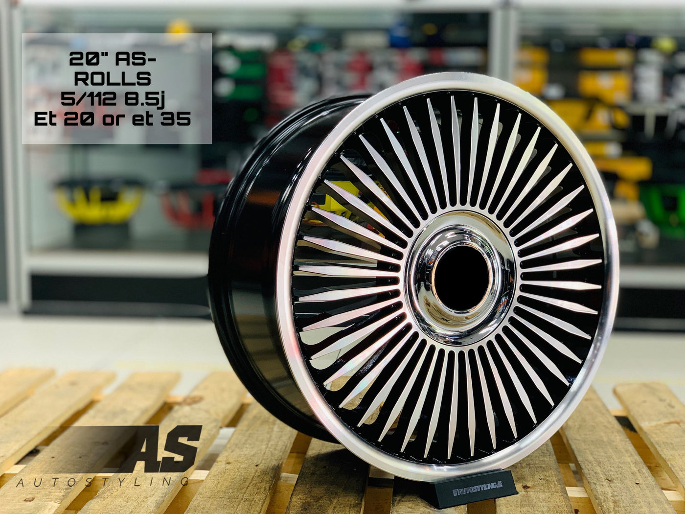 20” AS-ROLLS 5/112 BLACK MACHINE FACE