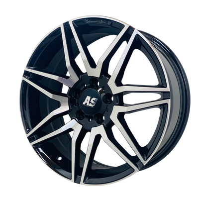 18” AS- AMG LINE 5/112 BLACK SILVER FACE