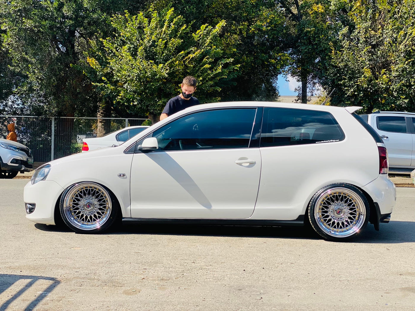 17” AS® Mesh chrome 4x100 & 5x100 10j rear GOLD STUDS