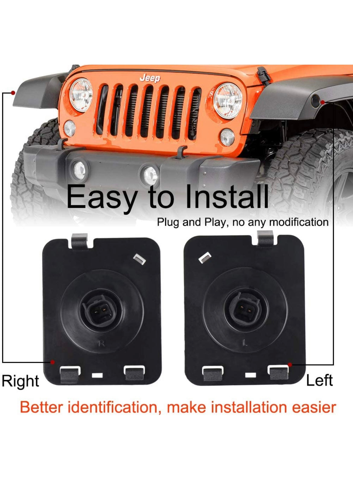 Smoke Lens LED Side Marker Front Fender Amber Turn Signal Parking Lights for Jeep Wrangler 2007-2017