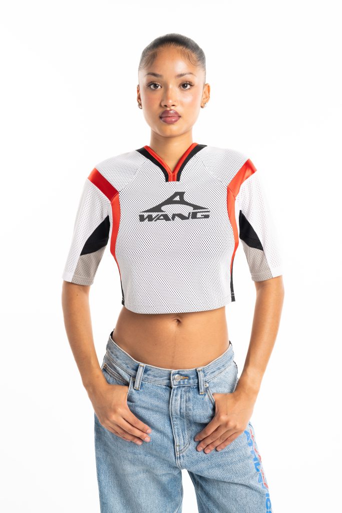 Alexander Wang Graphic Shrunken Combo Jersey White/Red 1CC2251546 973
