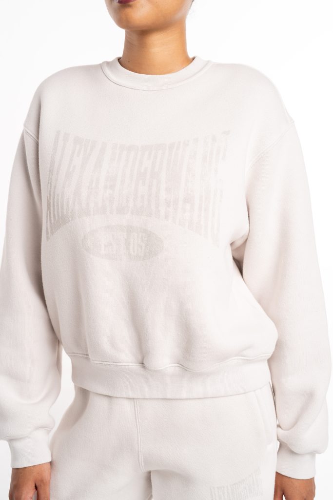 Alexander Wang Graphic Crewneck Sweatshirt Dirty White 4CC2251539 132