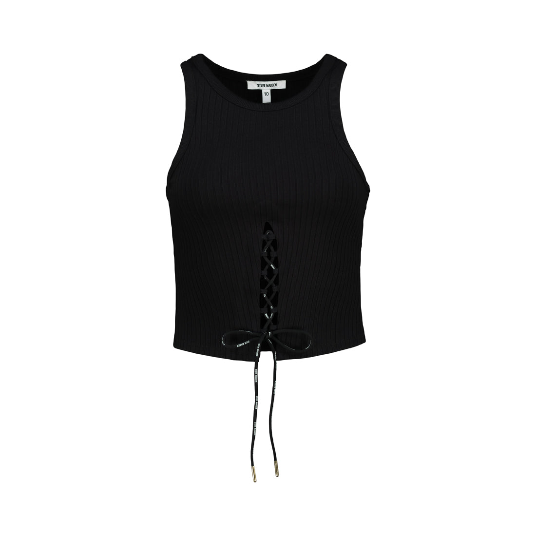 VICTORIA BLACK LACE UP TANK