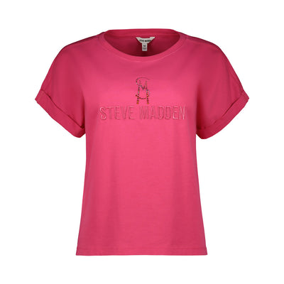 SELENA LADIES KNITTED T-SHIRT PINK
